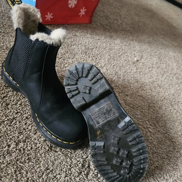 Dr. Martens Black Faux Fur Chelsea Boots - Picture 3 of 6